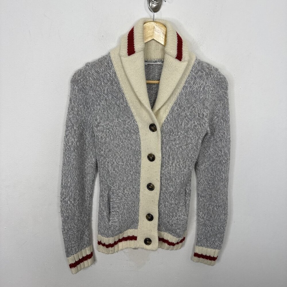 Bluenotes Cabin Salt & Pepper Shawl Collar Cardigan Women XS‎ Cowichan